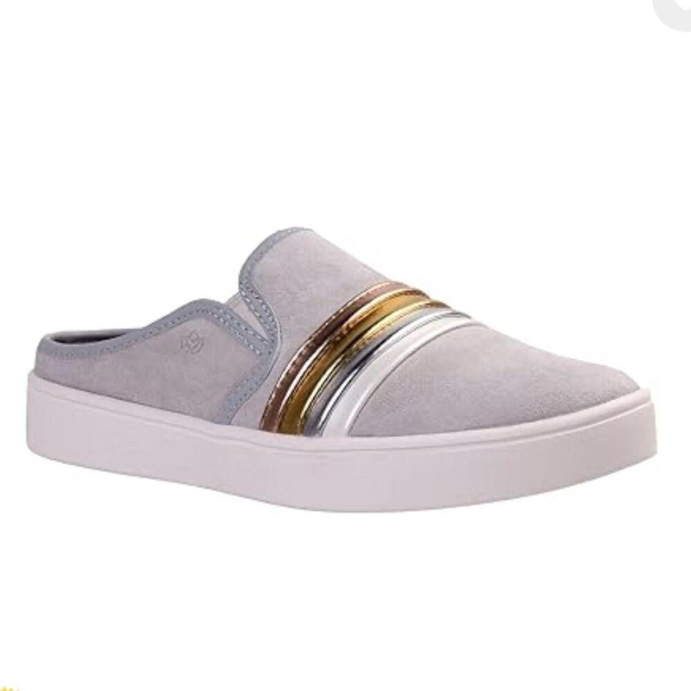 Spenco St Barts Womens Gray Size 8 Suede Slip On Orthopedic Mules Shoes Sneaker